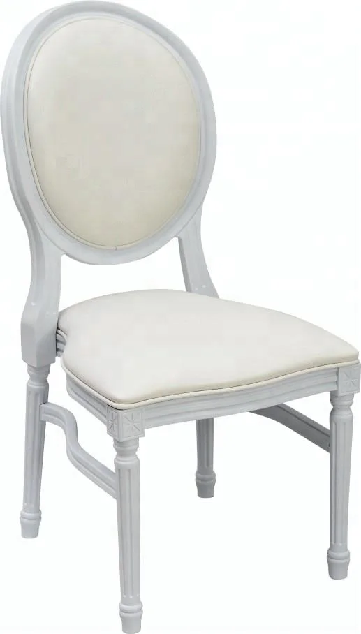 white luxury resin stackable louis wedding banquet chair