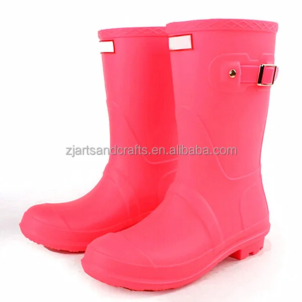Fashion half pvc ladies waterproof boots new woman boots rain boot