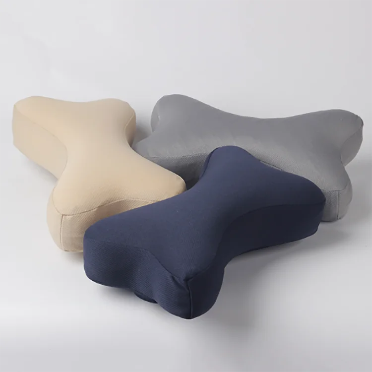
New Design Comfortable Chiropractic Neck Support Velvet Bone Shaped Pillow 