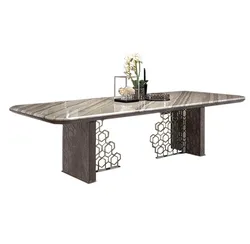 Kitchen & dining room table nordic luxury marble metal tables high end restaurant furniture metal table frames