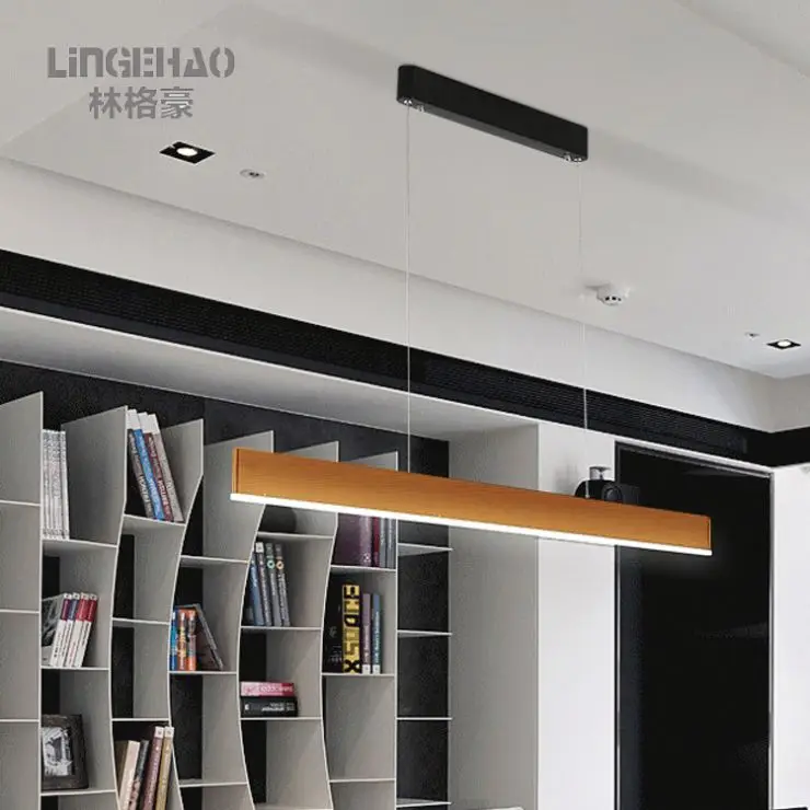 15w hanging lights Indoor decoration wooden lamp led pendent linear light