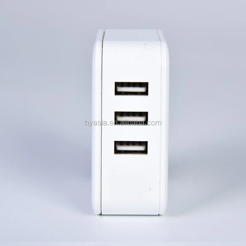 
3 port travel mobile phone wall usb charger with foldable plug 