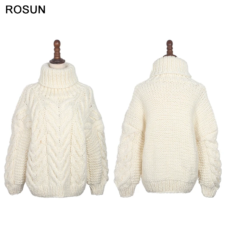 Heavy Chunky Manhand Thick Warm 100% Wool Sweater