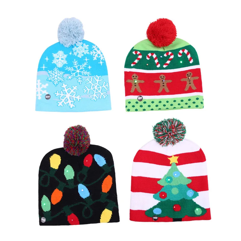 2020 хит продаж, Рождественская шапка с мерцающим светодиодом, три режима