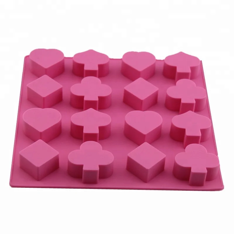 100% Silicone Poker Shaped Silicone Chocolate Mold/Palying Card Silicone Poker Ice Cube Tray/Silicone Chocolate Mold for Candy
