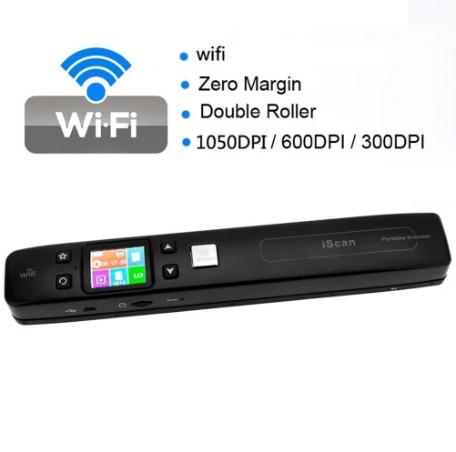 High Speed Portable Scanner A4 Size Document Scanner 1050DPI JPG/PDF Support 32G TF Card Mini Scanner Pen with Pre View PIcture