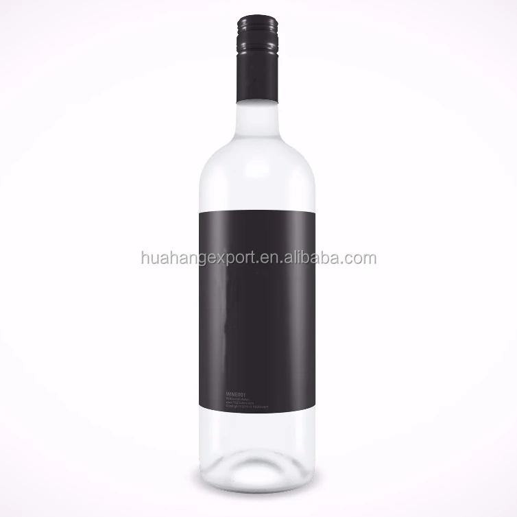 750ml logo print White clear glass wine bottles wholesale