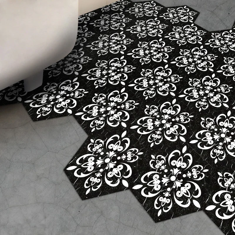 3D Arab ceramic style floor tiles art sticker for decorating living room kitchen decals removable waterproof murals