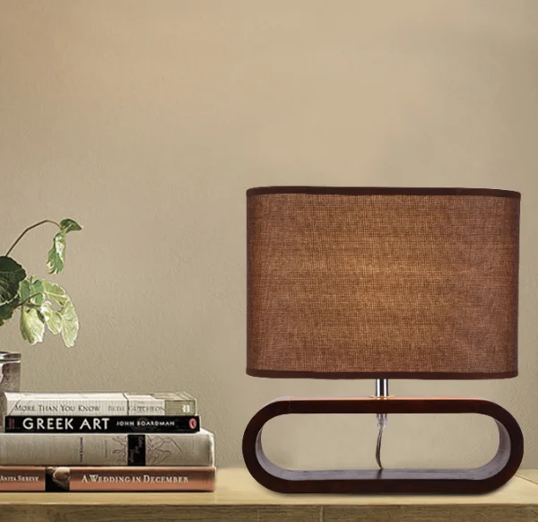 Oriental Maker Decoration Desk Lamp Wood Table Lighting Modern Design Interior Restaurant With Fabric Shade