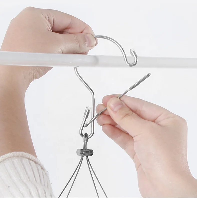 
Space Saving Drip Hanger Aluminum Clothes Rack with Clips 