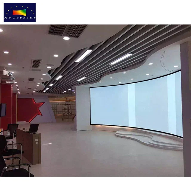 XY screens 3D Silver 150 inch 16:9 format Curved fixed frame projector screen