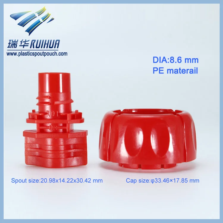 Liquid pouch bag PE 8.6mm plastic screw cap in bulk