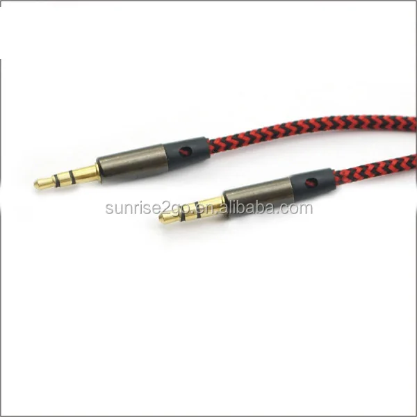 2017 Factory price dual male 3.5mm to 3.5mm 1m/ 3ft Aux jack audio cable for iphone/ car/ speaker