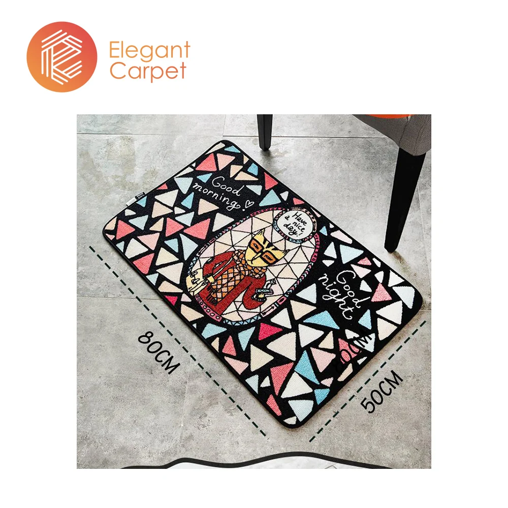 3d antislip digital nylon printed flower door floor mat