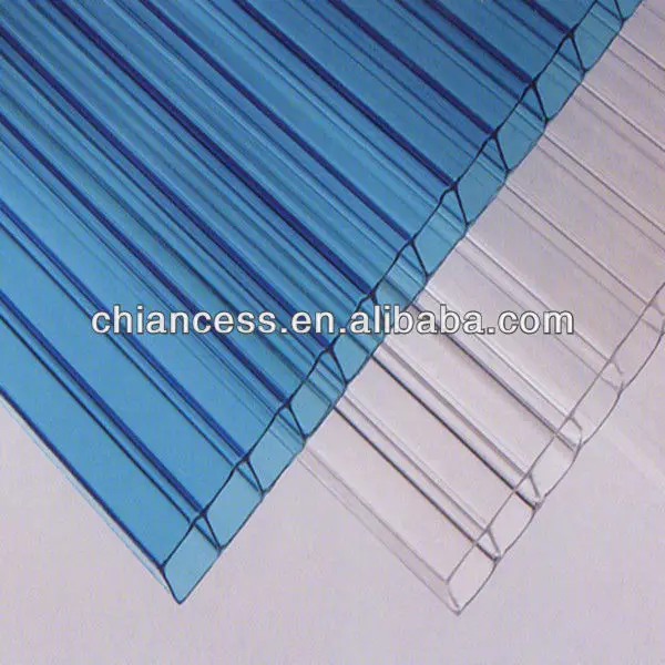 
6mm Polycarbonate Hollow Sheet Twin-wall PC Sheet for 10years guarantee 