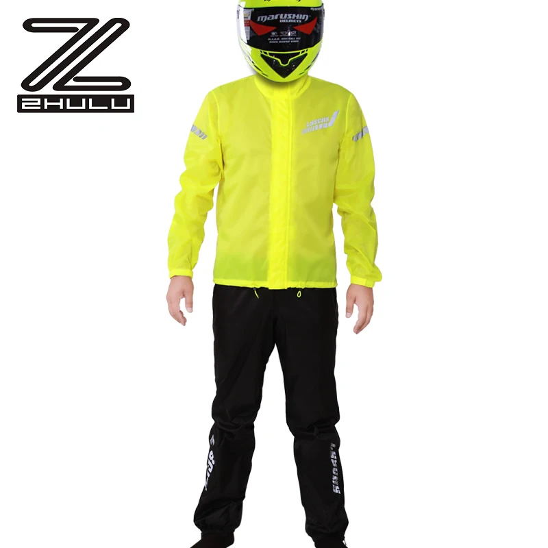 Hot Sale Factory directly customized Motorcycle Raincoat reflective riding split suit