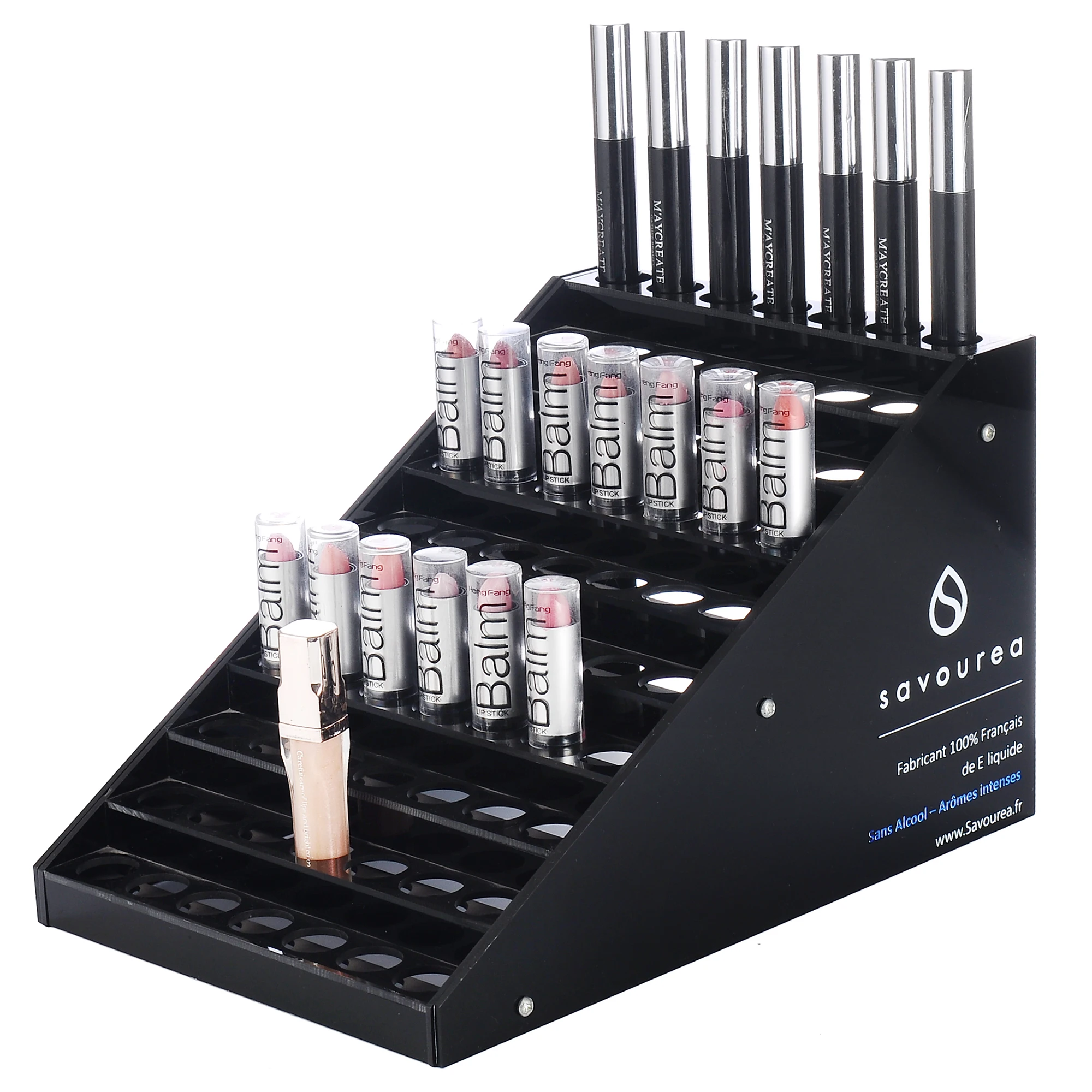 Wholesale acrylic lipstick counter display holder stand custom makeup display stand cosmetic lipstick desktop storage rack