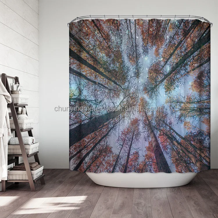 3d polyester shower curtain waterproof bathroom curtain with hooks 72x72 inch curtain for bathroom hotel