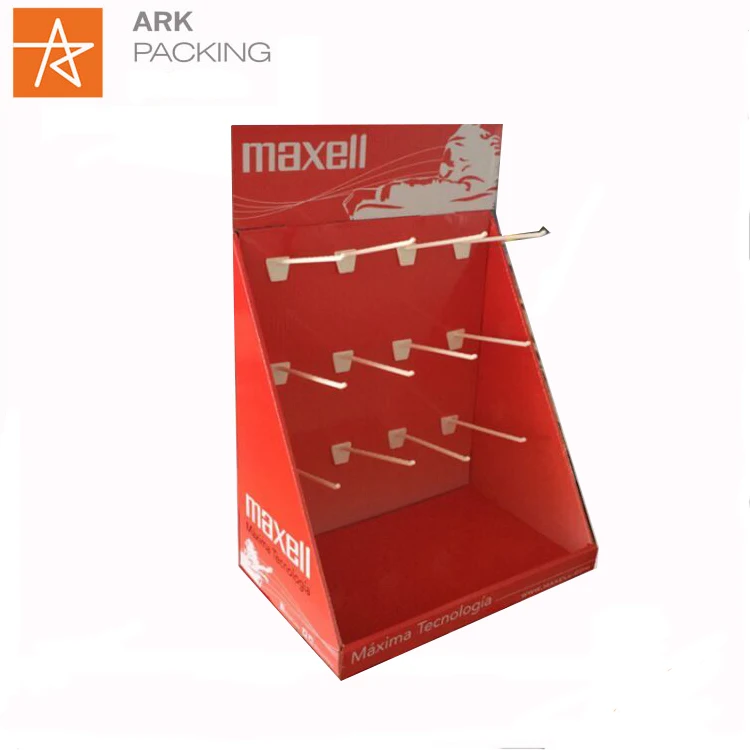 Customized Flooring Merchandise Display HOOK Paper Corrugated Cosmetics Cardboard Display