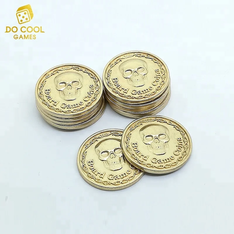Custom gold metal coin for board game