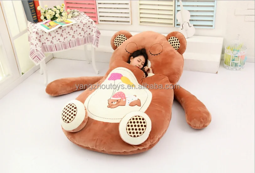 Wholesale 1*1.7m Stuffed Pp Cotton Cartoon Duck Plush Lazy Beach Sofa Bed