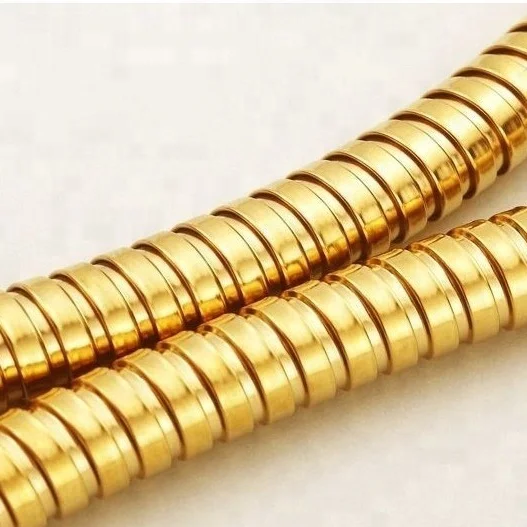 1.5m Flexible Brass Material Chrome Shower Head Double Tube Gold Flexible Hose