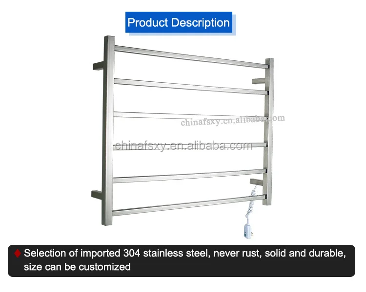 High polishing Electric Heated Towel warmer with timer