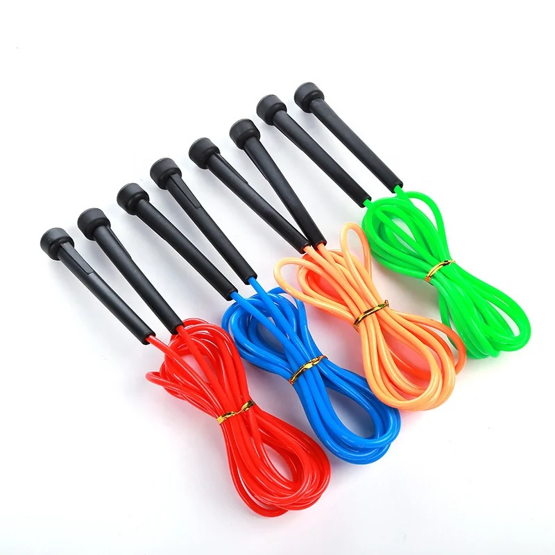 Custom Color Logo Packaging 9ft Adjustable Length Thin PP Handle PVC Kids Jump Rope