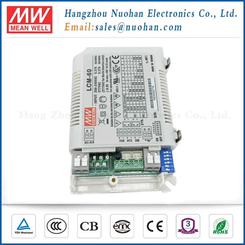 Mean well LCM-60 60W Multiple-Stage Output led driver 600ma dimmable led driver 60w