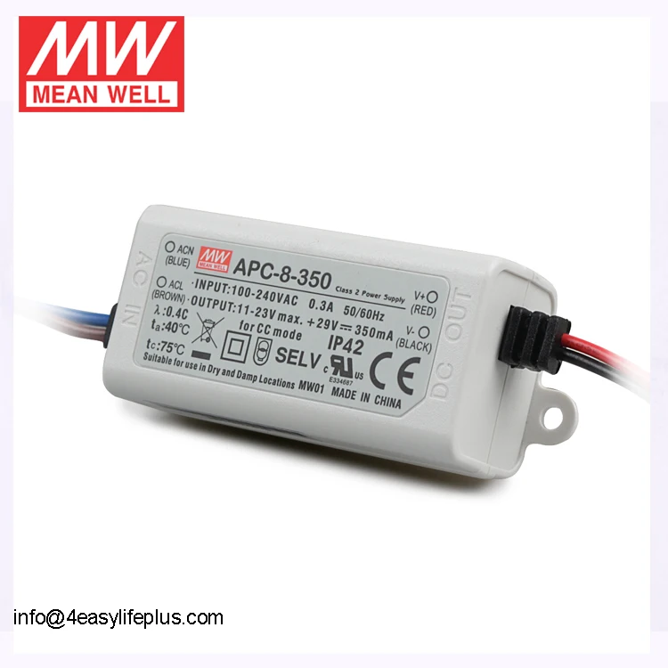 Low Cost 8W 700mA Meanwell LED Driver APC-8-700 for Indoor LED Lighting