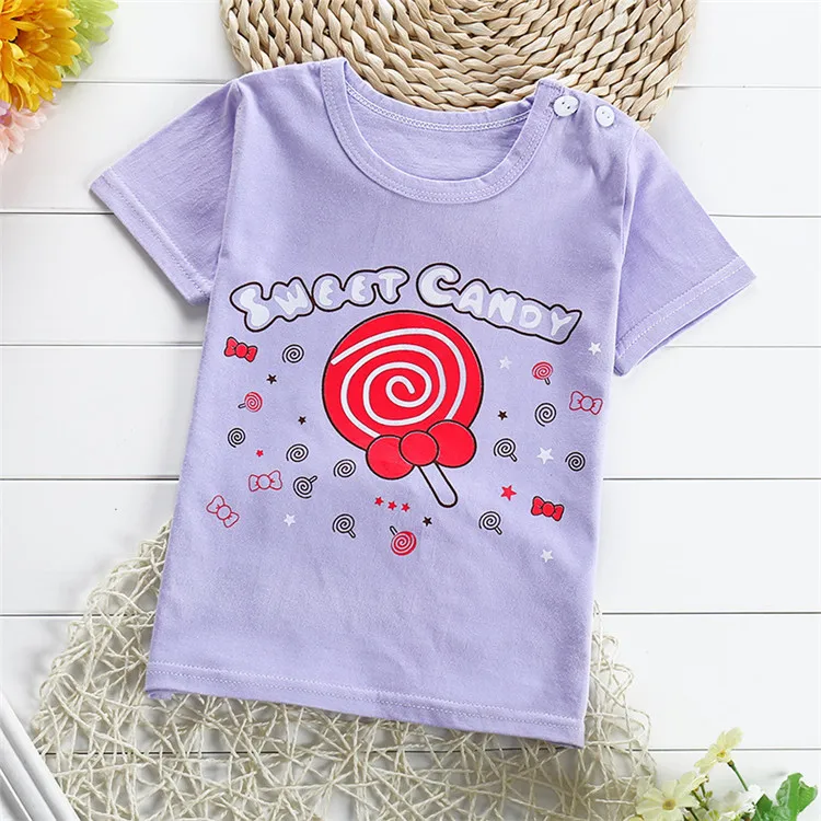 Wholesale cheap kids t shirts summer cartoon short sleeved children T shirt Pure cotton boy girl baby t shirt
