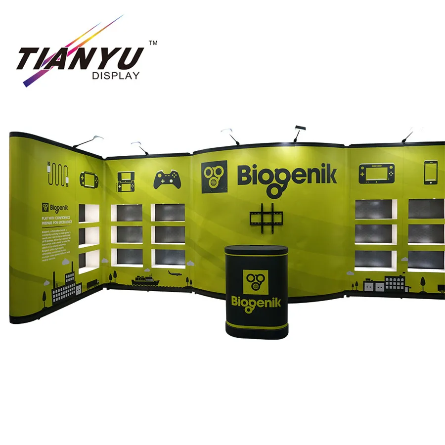 6x3m Trade show booth pop up stand custom pop up stand with showcases