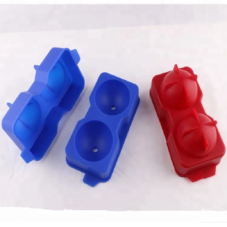 Silicone Sphere Mold Ice ball Maker 2 Cavity Silicone Large Ice Cube Balls 3D Ball Silicone Ice Cube Mold Tray