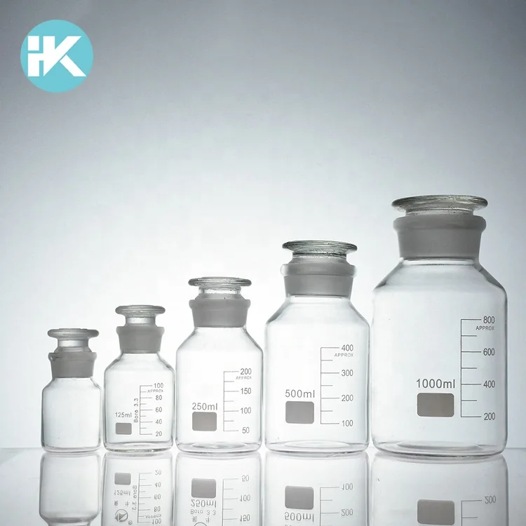 LAB Chemical Boro3.3 Glass 250ml Wide Mouth Reagent media storage bottle