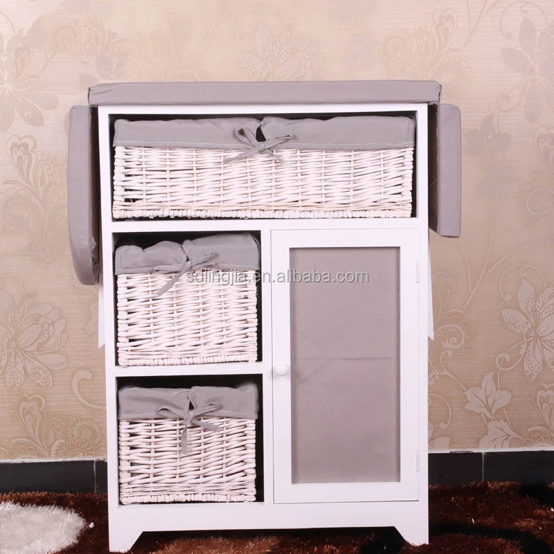 
Home Furniture Ironing Board Wooden Ironing Cabinet With Wicker Drawer 