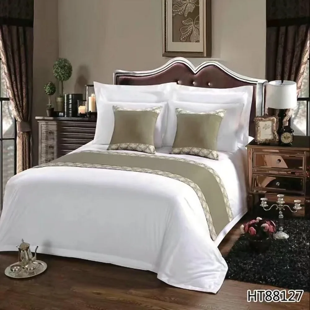 Orange Custom decorative king size luxury bed runner for hotel