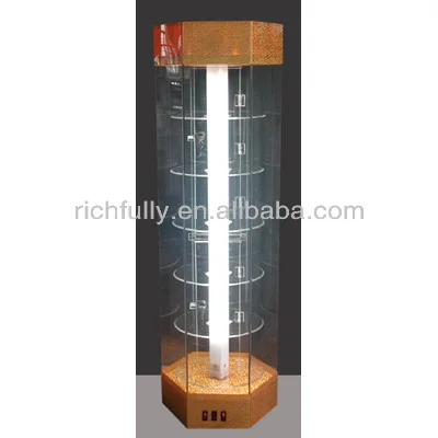 Glass display shelf with LED light