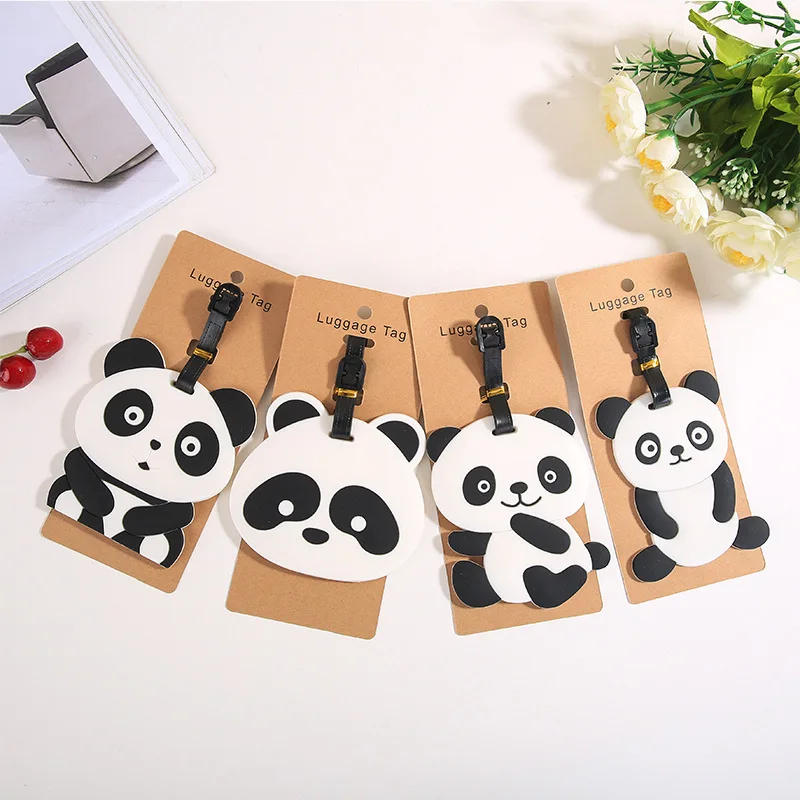 PVC cute panda Designs travel luggage tag