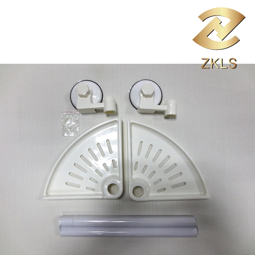 
Household Wall Corner Plastic Bathroom Double Tiers Corner Shelves 