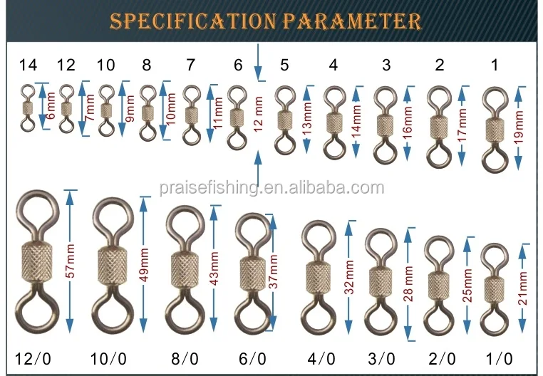 In Stock Fishing tackle FIshing Swivel Rolling swivel Fishing Hook Connector Impressed Rolling Swivel