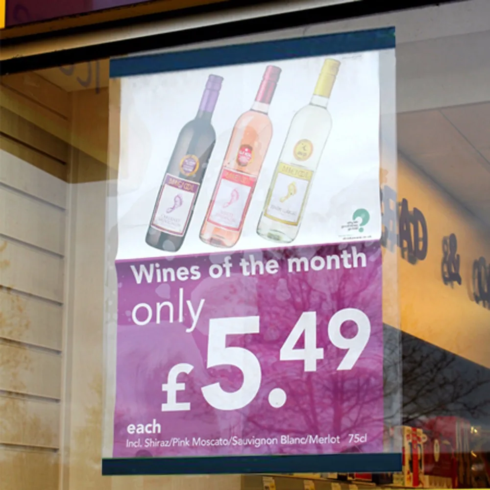 
Removable Peel & Stick No Magnetic Plastic PVC Sign Poster Frame Holder Window Wall Pop Display 