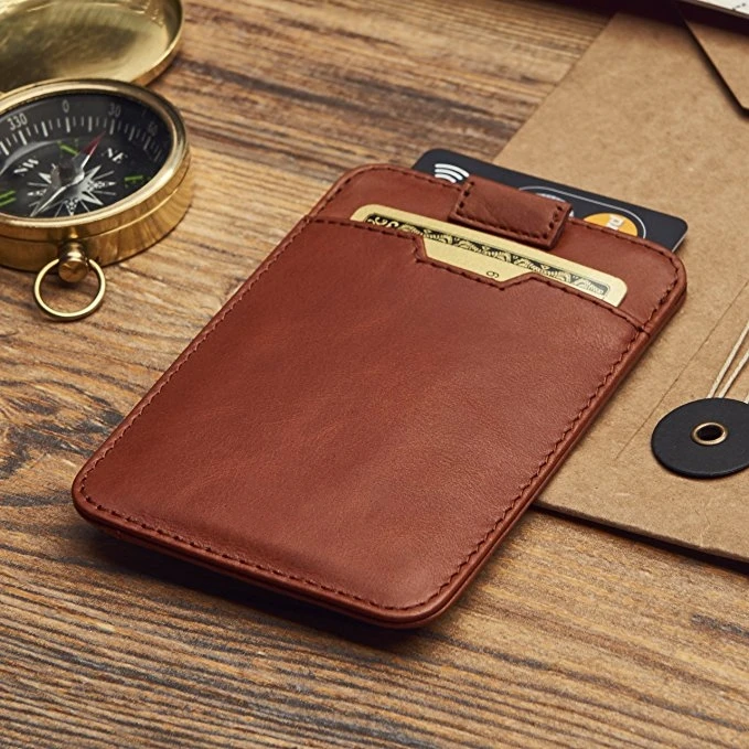 Slim Card Sleeve Wallet with RFID Protection Top Quality Italian Leather Credit Card Holder