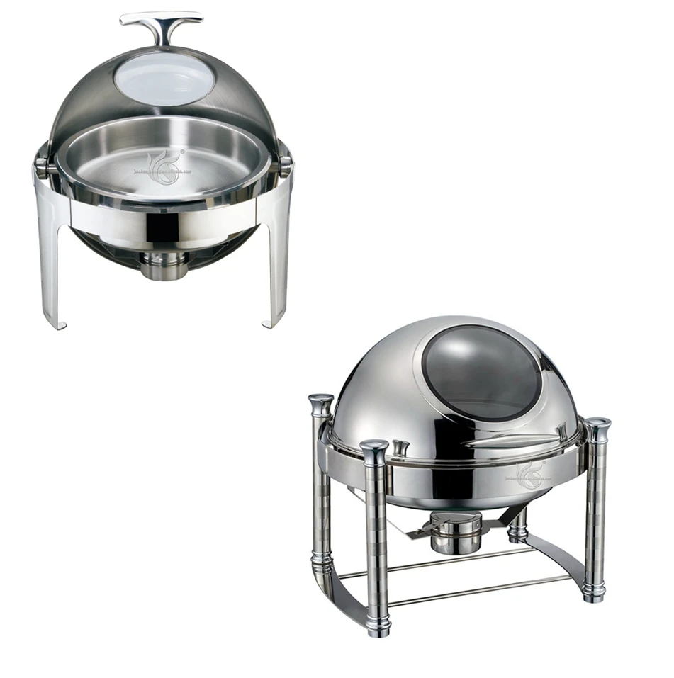 Wholesale single heater stainless steel 201 304 401 standard  cafeteria use round top buffet warmer