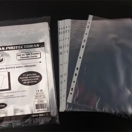 
Customized logo Clear File sleeves Sheet Protector Punched pockets  (60525446274)