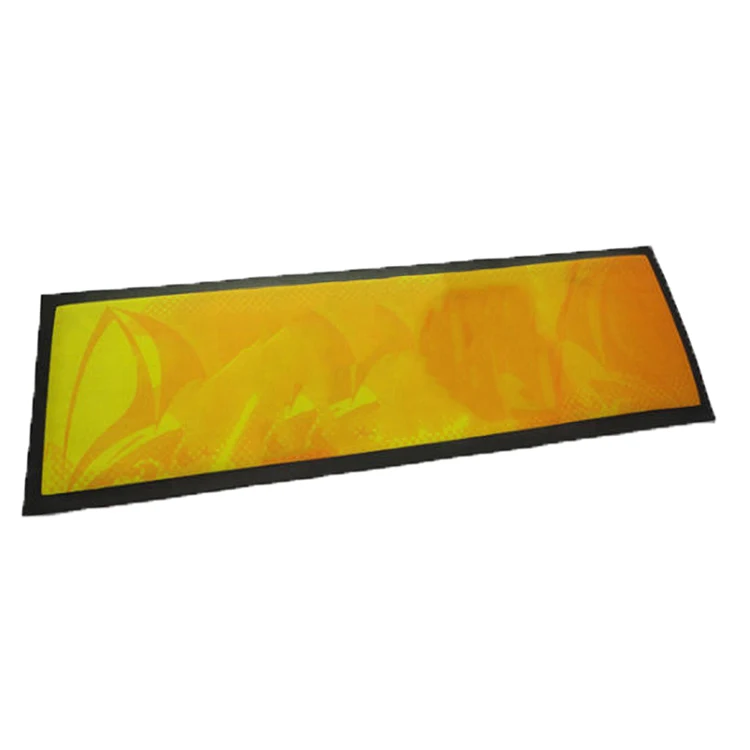 custom OEM heat transfer printing Nitrile Rubber bar runner custom digital printing full color promotion gift bar glass mat