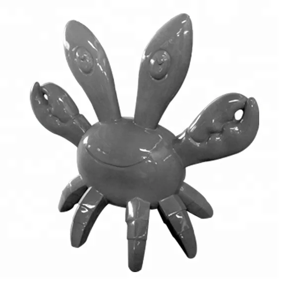 Modern art fiberglass Shopping mall window display prop crab sea animal statue home decoration indoor sculpture