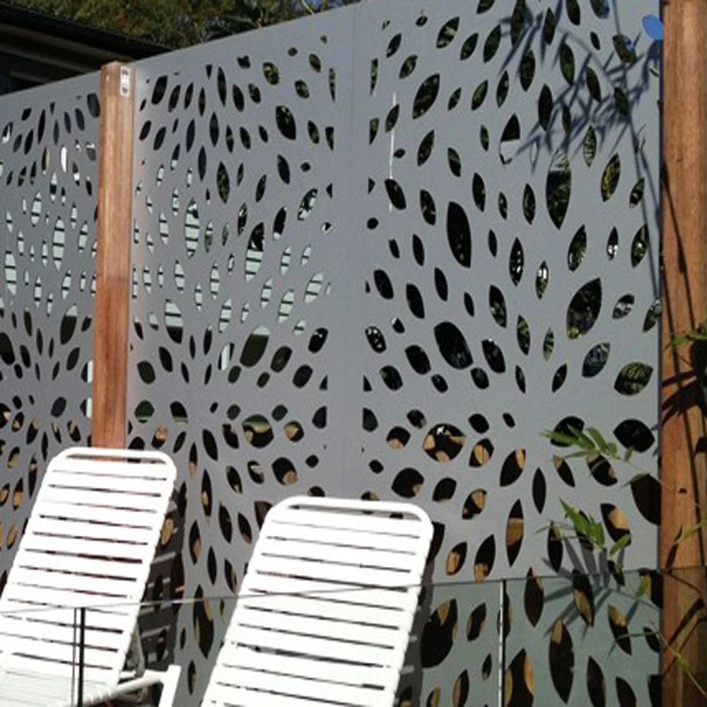 Rotterdam decorative perforated metal panels for outdoor fence design