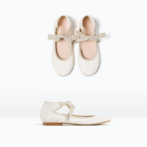 Choozii Beautiful Oxford Leather Dress Rosette Wedding Bridesmaid Ballet White Shoes With Bow Girls Customized Packaging