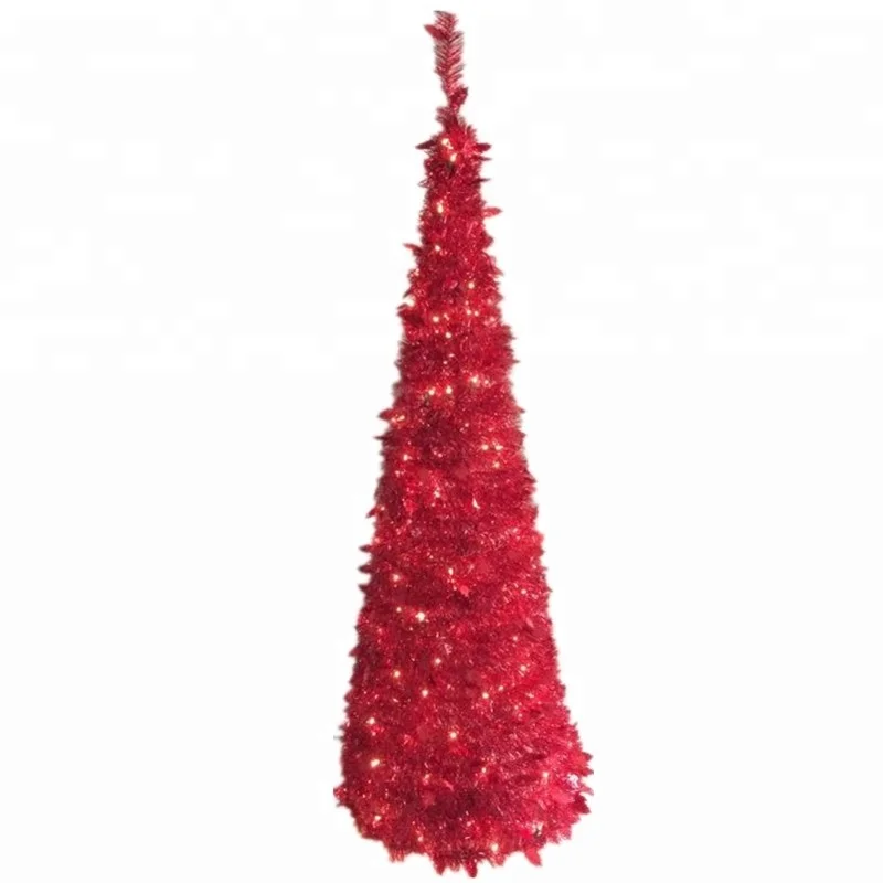 
6ft pre-lit pop up collapsible christmas tree with lights 
