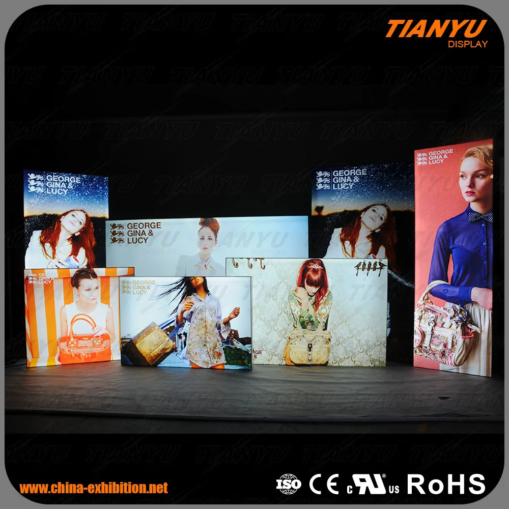 High Brightness aluminum Frameless Fabric outdoor LED Light Box Sign display advertising lightbox
